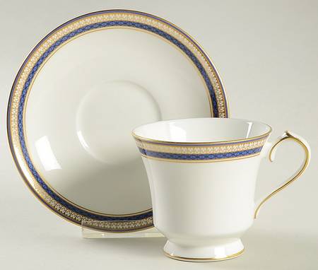 Blue Orient Footed Cup & Saucer Set