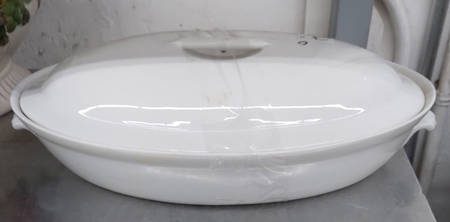 Classic Whiteware Large Oval Entree Dish & Lid