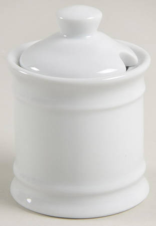 Classic Whiteware Mustard Jar & Lid