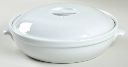 Classic Whiteware 9" Round Entree Dish & Lid
