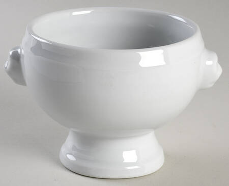 Classic Whiteware Footed Lion's Head Soup Bowl