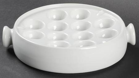 Classic Whiteware 12 Hole Escargot/Snail Dish