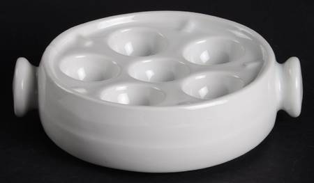 Classic Whiteware 6 Hole Escargot/Snail Dish