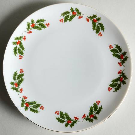 Christmas Holly (Porcelain) Dessert/Pie Plate