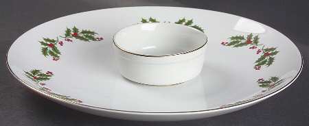 Christmas Holly (Porcelain) 1 Piece Chip & Dip