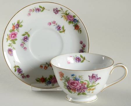 Dresdenia Footed Cup & Saucer Set by Aladdin