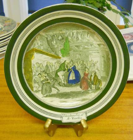 Dickens Green Rim Soup Bowl