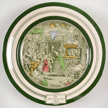 Dickens Green Luncheon Plate