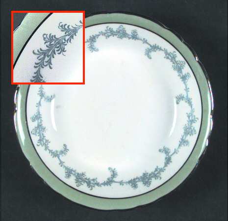 Kenmore-Green (Scalloped, Feather Ring) by John  Aynsley &amp; Sons