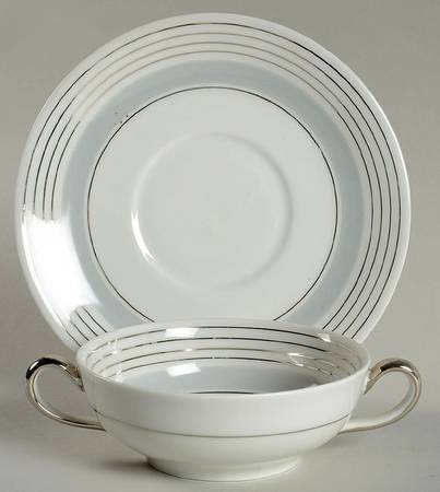 AHR418 Flat Cream Soup Bowl & Saucer Set