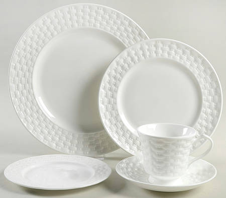 Belleek Basketweave 5 Piece Place Setting