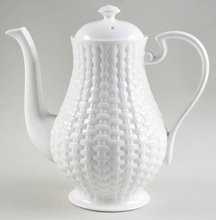 Belleek Basketweave Coffee Pot & Lid
