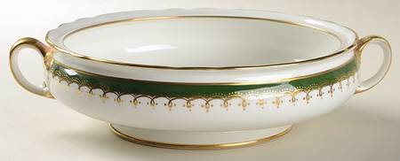 Laurette Green (Scalloped) Round Vegetable No Lid