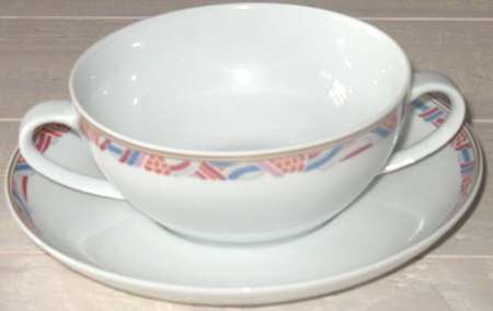 Malaga Flat Cream Soup Bowl & Saucer Set