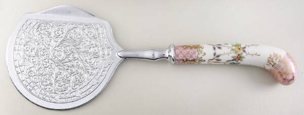 Floraine (Pink) Cranberry Server with Stainless Bowl