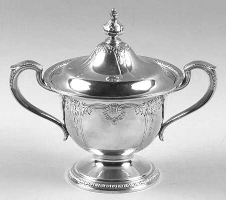 Della Robbia (Sterling, Hollowware, Floral, Lines) Sugar Bowl & Lid