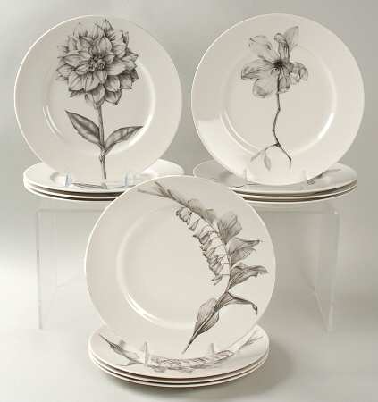 Botanica (Set of 12, 4ea motif 1-3 ) Dinner Plate