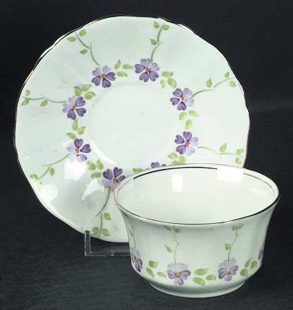 ADD24 (Purple Flowers) Ramekin & Saucer Set