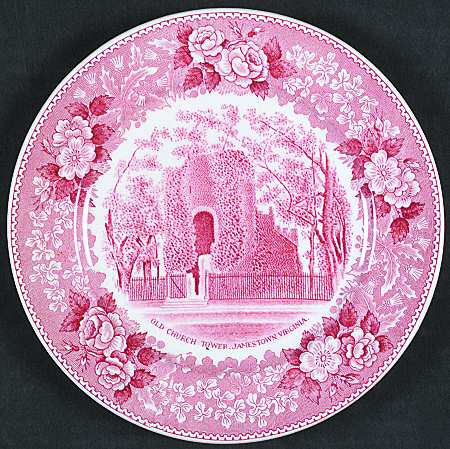 Jamestown, Virginia (Pink) Dessert/Pie Plate