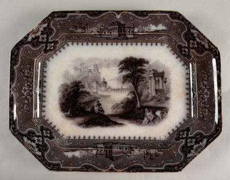 Vincennes Black 17" Oval Serving Platter