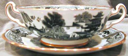 ADD43 Footed Cream Soup Bowl & Saucer Set
