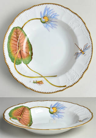 Waterlily Seascape Large Rim Soup Bowl