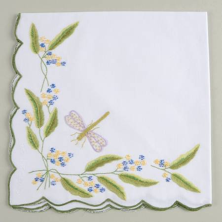 Budapest Spring 19" Embroidered Linen Napkin