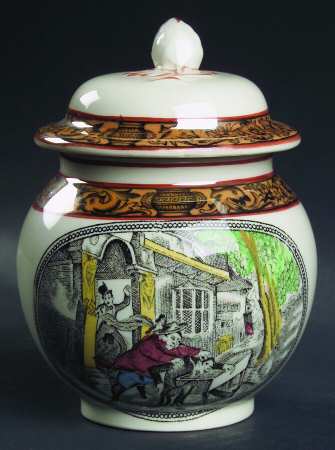 Dickens Rust (Multisided) Sugar Bowl & Lid