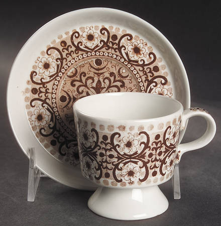 Ali Brown Footed Demitasse Cup & Saucer Set