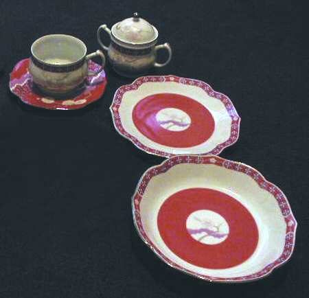 Jasmine Mist Rose Sugar Bowl & Lid