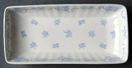 Ribbons Blue 8" Rectangular Tray