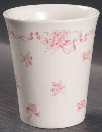 Ribbons Pink China Bathroom Tumbler