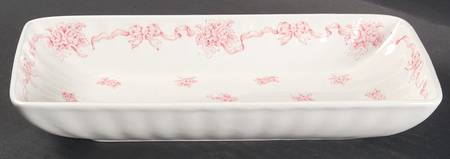 Ribbons Pink 8" Rectangular Tray