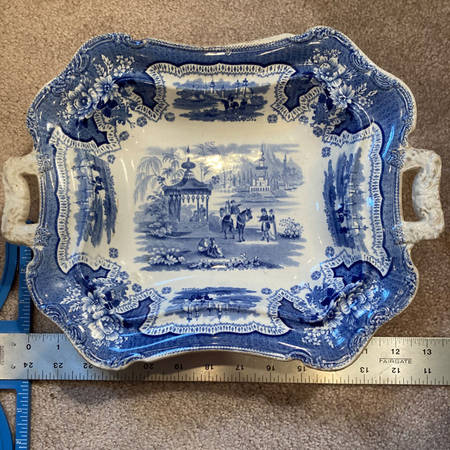 Palestine-Blue Rectangular Vegetable Bowl No Lid