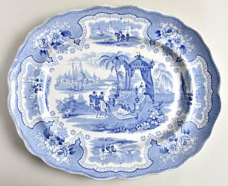 Palestine-Blue 13" Oval Serving Platter