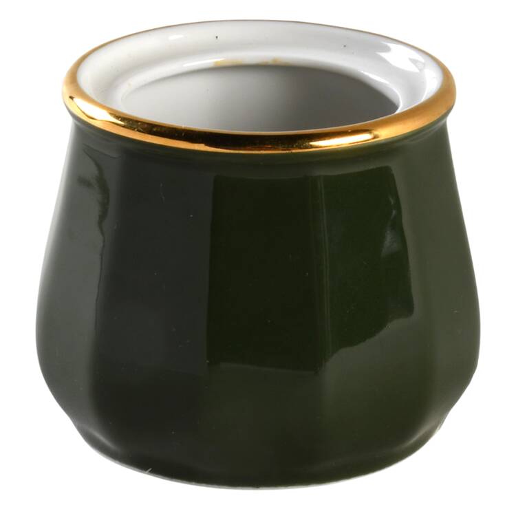Green and Gold Bistroware Mustard Jar No Lid