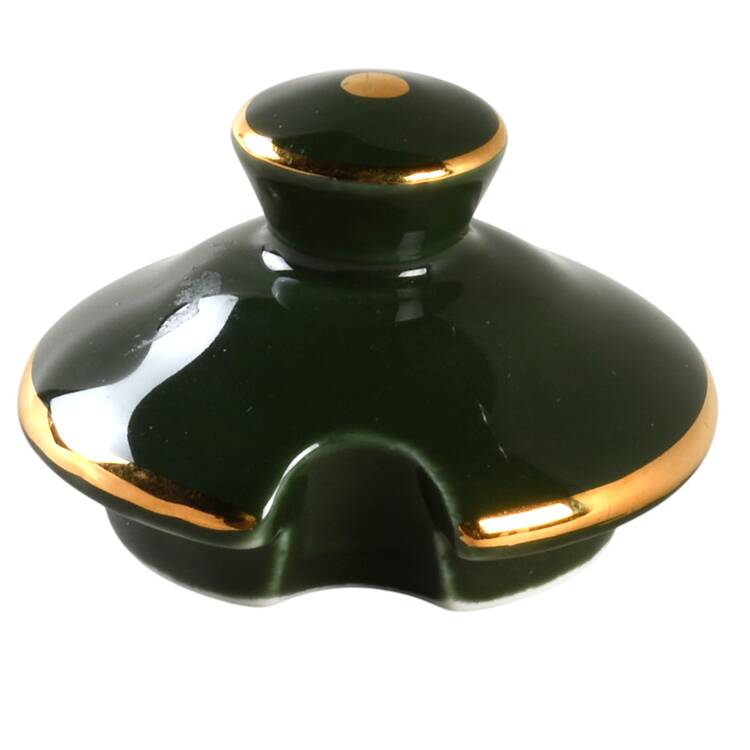 Green and Gold Bistroware Lid for Mustard Jar