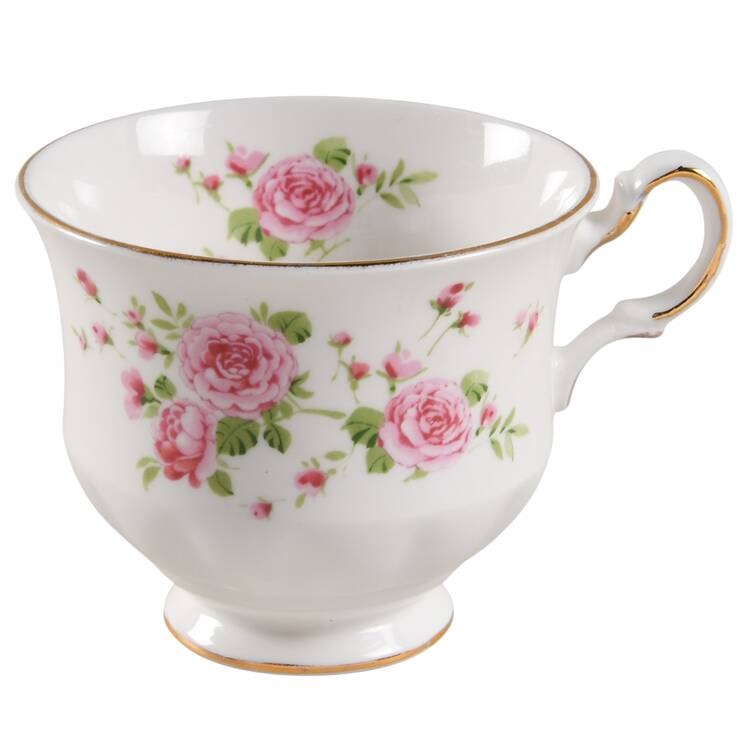 Pink Roses Footed Cup
