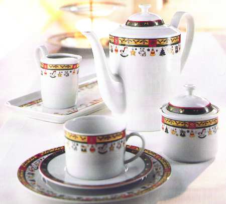 Merry Christmas Flat Cup & Saucer Set