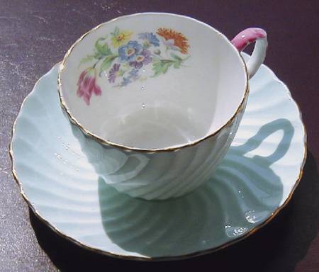 545 (Gold Trim) Flat Cup & Saucer Set