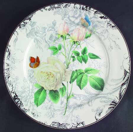 Rose Toile Accent Dinner Plate