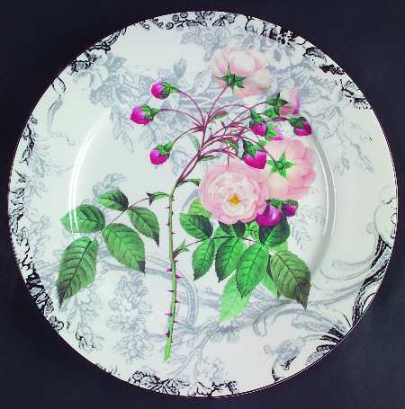 Rose Toile Accent Dinner Plate