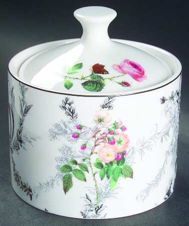 Rose Toile Sugar Bowl & Lid