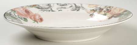 Rose Toile Large Rim Soup Bowl