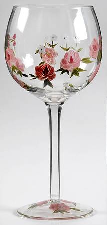 Rose Toile Glassware Goblet