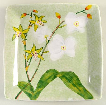 Orchid Splendor Square Dinner Plate