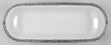 Bamboo White Oblong Tray