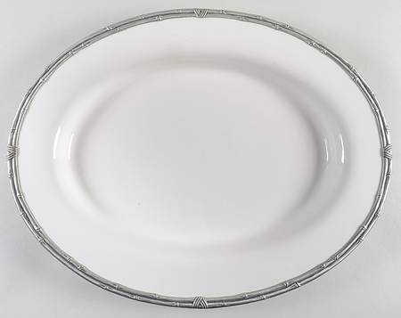 Bamboo White 18" Oval Serving Platter