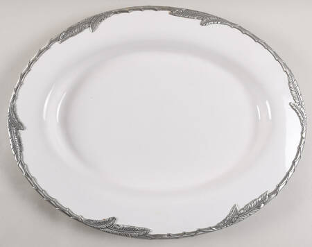 Palm White 18" Oval Serving Platter