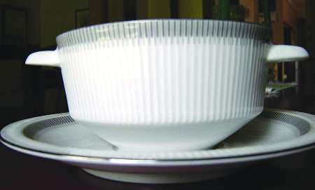Ariadne Flat Cream Soup Bowl & Saucer Set